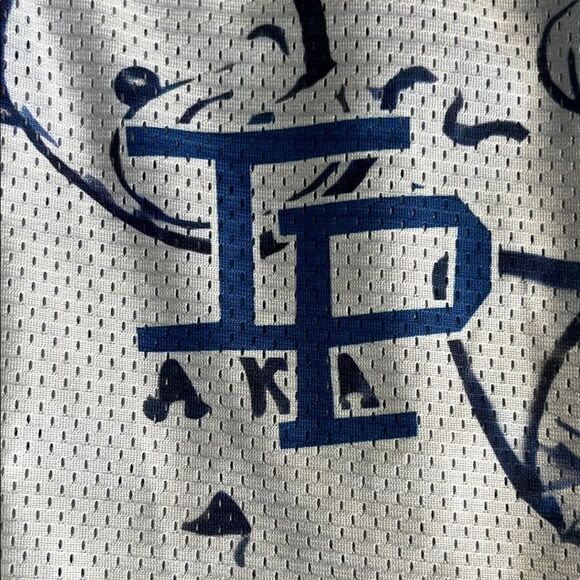 Inaka Power White Graphic Mesh Shorts with Navy Design Mens L - Picture 5 of 8